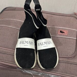 Unisex Balmain Monochrome Sock Sneakers